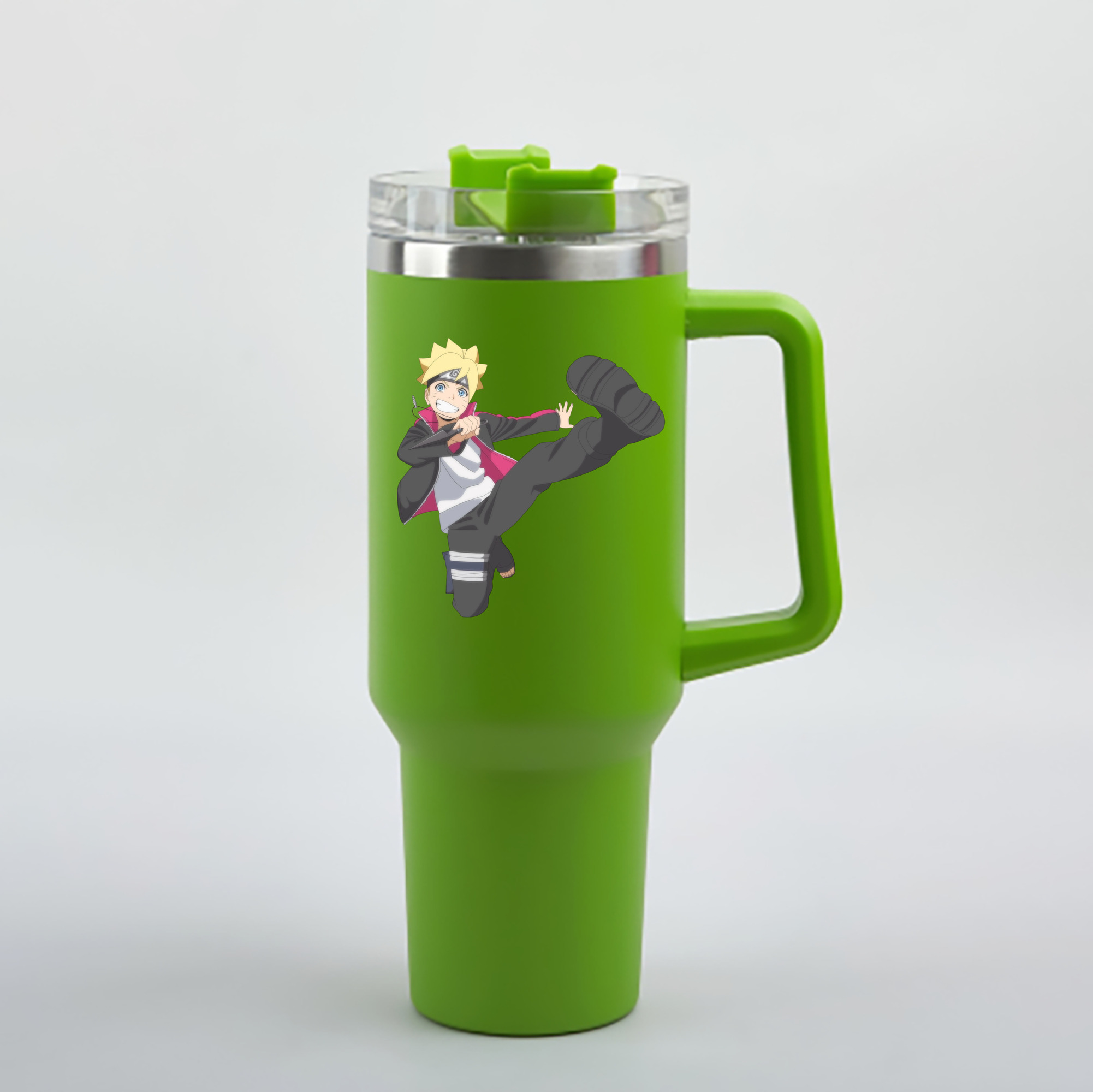 （画像用） NARUTO -ナルト- うずまき ボルト Uzumaki Boruto 1200mL車用タンブラー - クリスタルステッカー（プラスチックストロー付き）